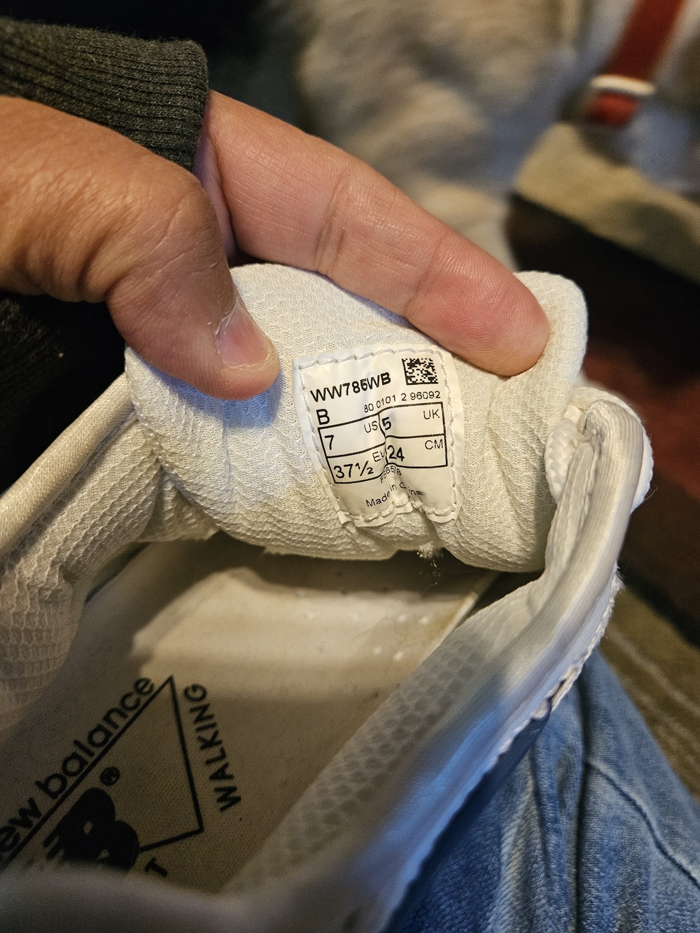 New Balance White Sneakers with Navy Accents - Picture 5 of 6